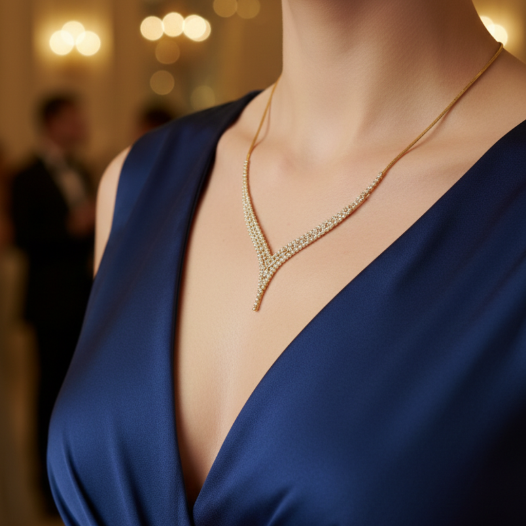 Zarif Su Yolu Gerdanlık 8 Ayar Set