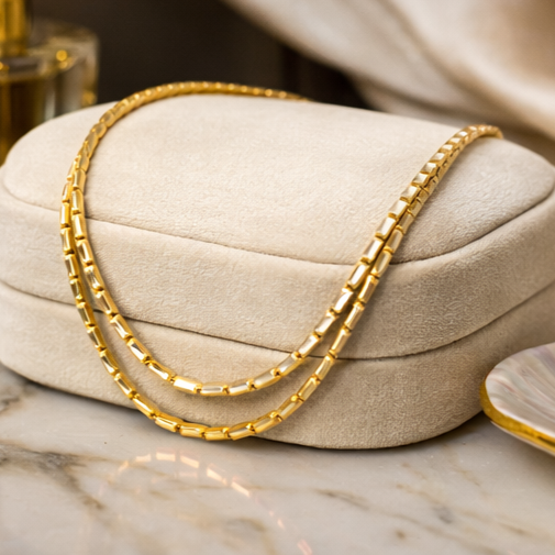 Baget Taşlı Oval Kesim 14 Ayar Kolye